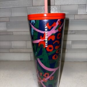 Starbucks 2021 Summer Floral Jungle Leopard Tumbler 24oz